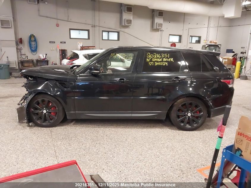 2014 Land Rover Range Rover Sport Supercharged VIN: SALWR2TF8EA340034 Lot: 20216351
