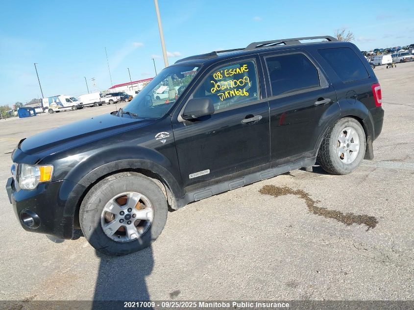 2008 Ford Escape Xlt V6 VIN: 1FMCU93168KA74626 Lot: 20217009