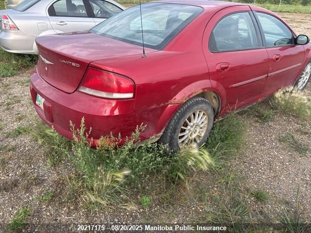 2004 Chrysler Sebring Limited VIN: 1C3EL66R44N297700 Lot: 20217175