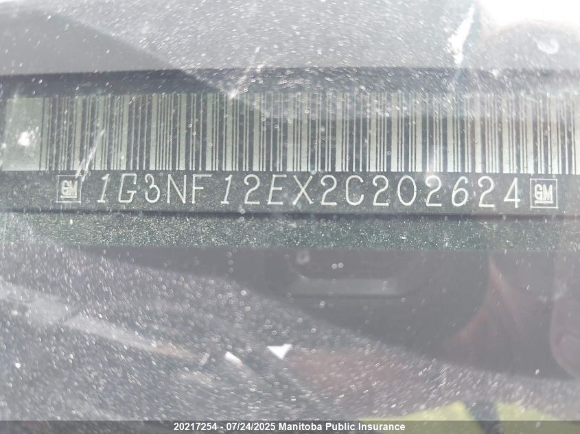 2002 Oldsmobile Alero Gls VIN: 1G3NF12EX2C202624 Lot: 20217254