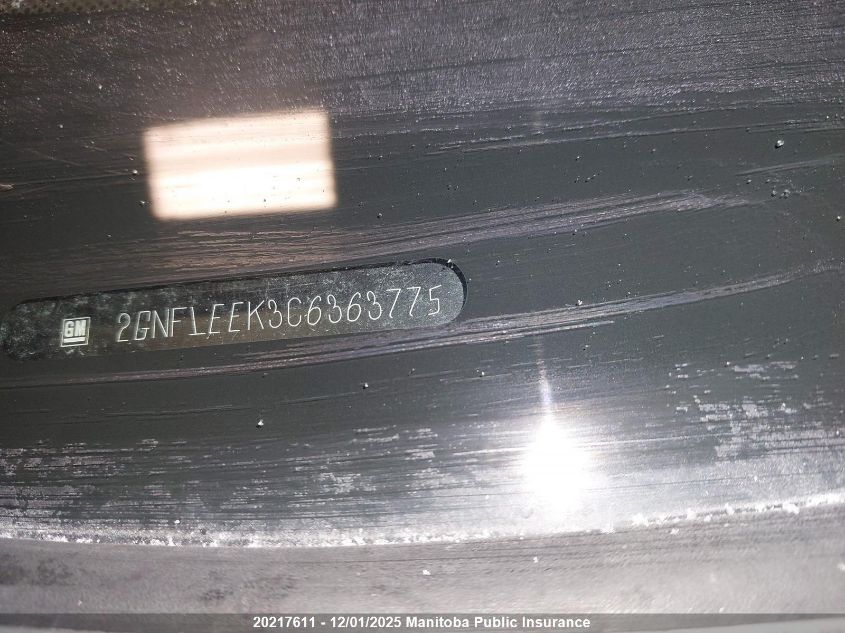 2012 Chevrolet Equinox Lt VIN: 2GNFLEEK3C6363775 Lot: 20217611