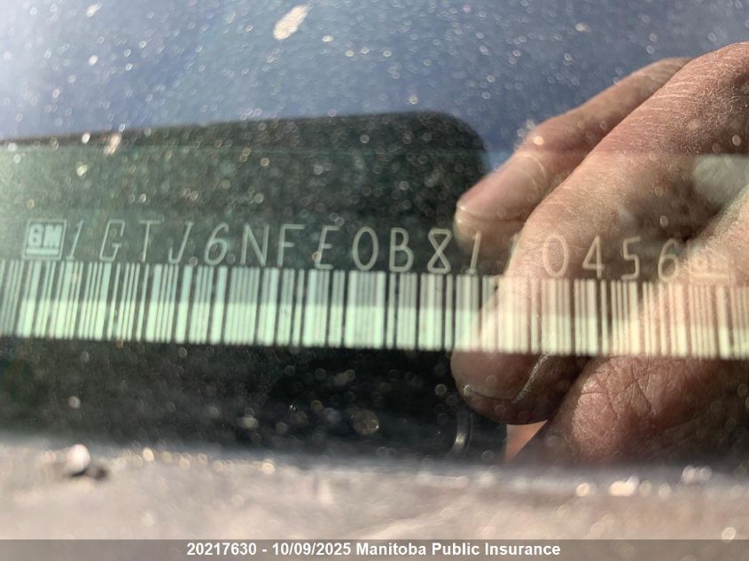 2011 GMC Canyon Sle Ext Cab VIN: 1GTJ6NFE0B8110456 Lot: 20217630