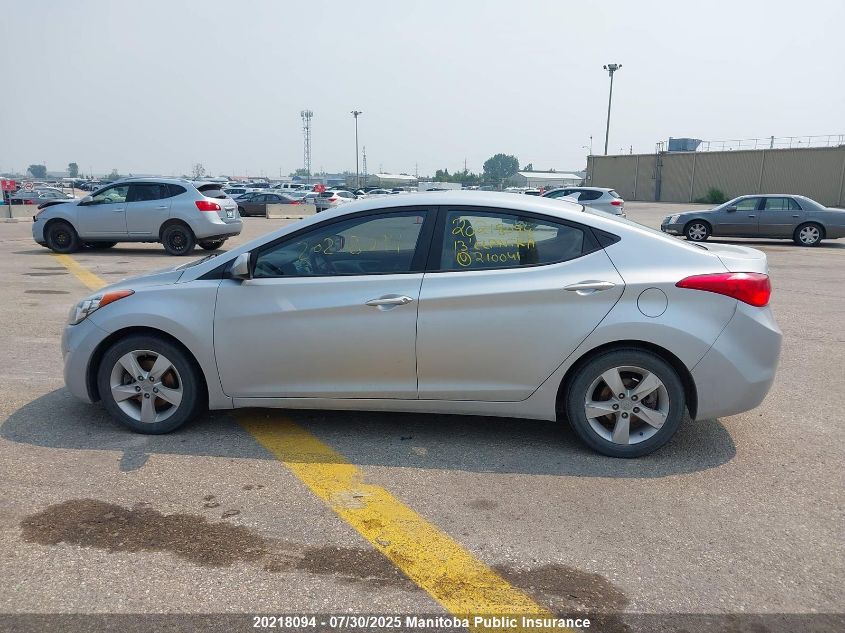 2013 Hyundai Elantra Gls VIN: 5NPDH4AE4DH210041 Lot: 20218094