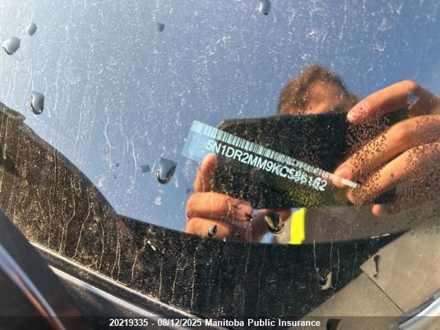 2019 Nissan Pathfinder Platinum VIN: 5N1DR2MM9KC586162 Lot: 20219335