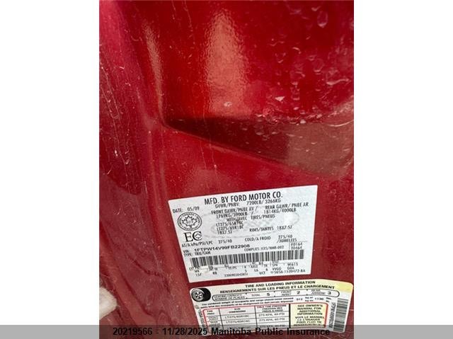 2009 Ford F150 Fx4 Supercrew VIN: 1FTPW14V99FB22908 Lot: 20219566