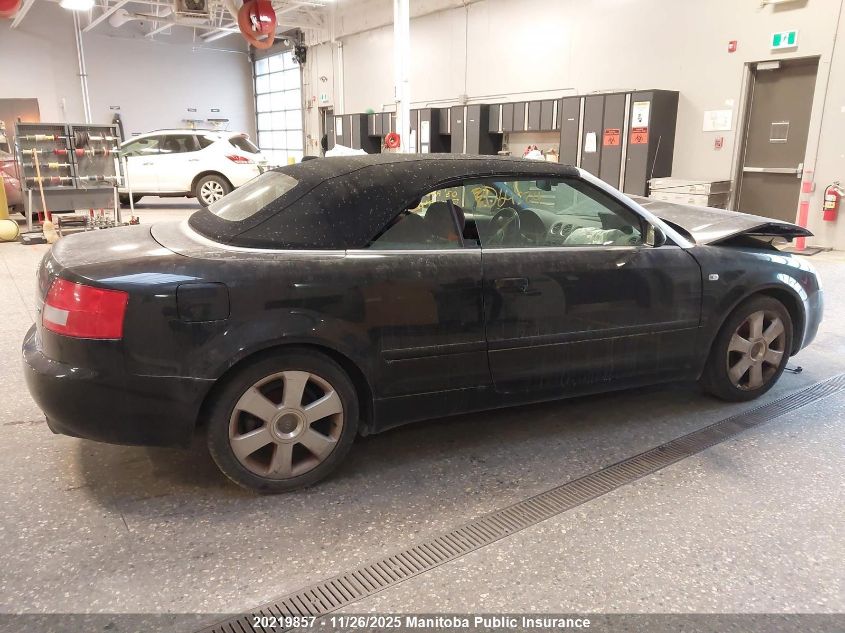 2003 Audi A4 3.0 Cabriolet VIN: WAUAT48H63K010941 Lot: 20219857