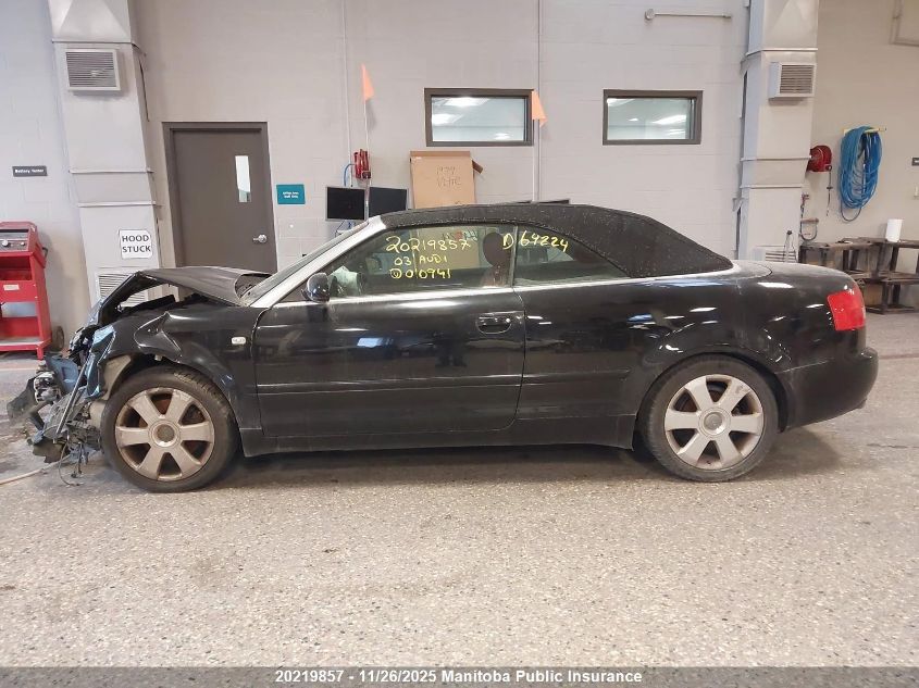 2003 Audi A4 3.0 Cabriolet VIN: WAUAT48H63K010941 Lot: 20219857