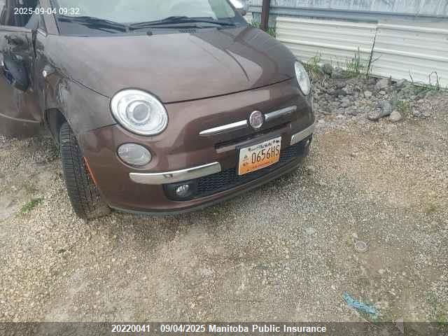 2015 Fiat 500 Lounge VIN: 3C3CFFCR2FT500539 Lot: 20220041