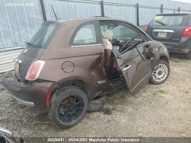 2015 Fiat 500 Lounge VIN: 3C3CFFCR2FT500539 Lot: 20220041