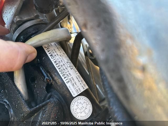 2003 Yamaha V-Star 650 Classic VIN: JYAVM01N43A006415 Lot: 20221285