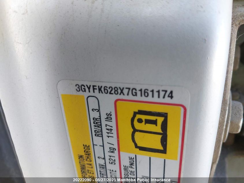 2007 Cadillac Escalade Ext VIN: 3GYFK628X7G161174 Lot: 20222090