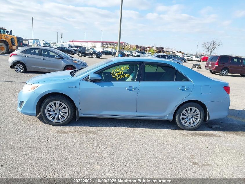 2012 Toyota Camry Le Hybrid VIN: 4T1BD1FK0CU014081 Lot: 20222602