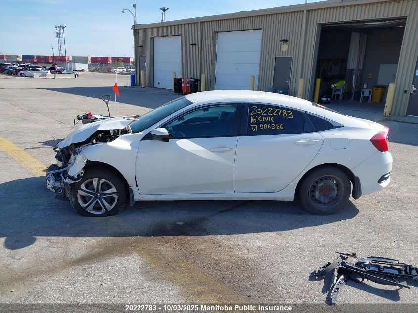 2016 Honda Civic Lx VIN: 2HGFC2F50GH006386 Lot: 20222783