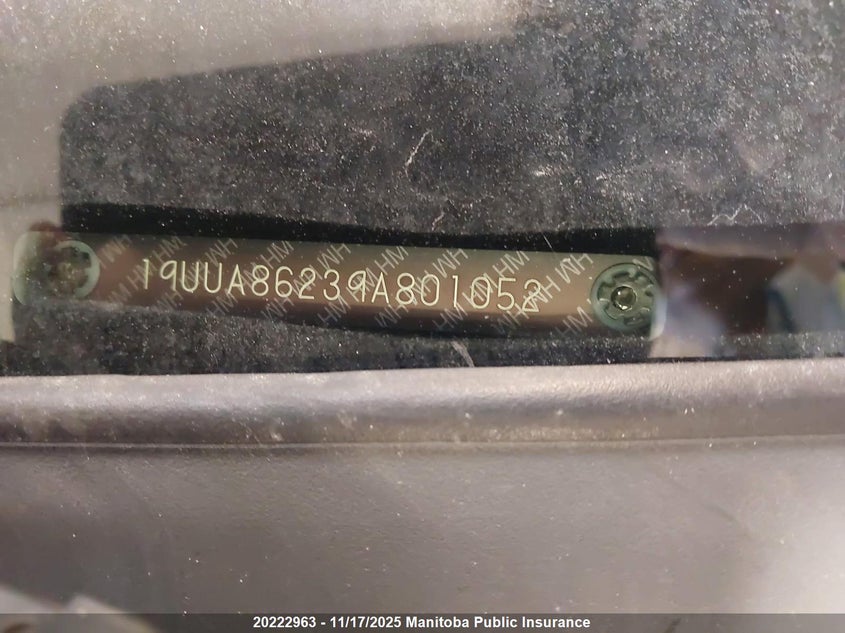 2009 Acura Tl VIN: 19UUA86239A801052 Lot: 20222963