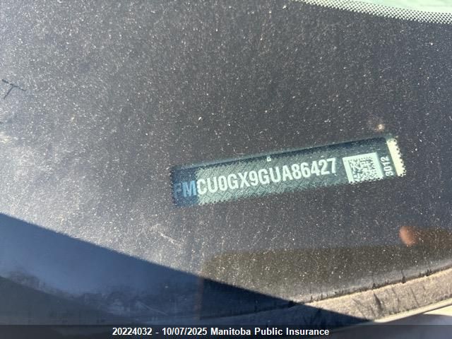 2016 Ford Escape Se VIN: 1FMCU0GX9GUA86427 Lot: 20224032