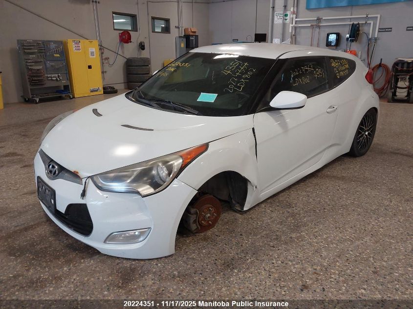 2012 Hyundai Veloster VIN: KMHTC6AD8CU081475 Lot: 20224351