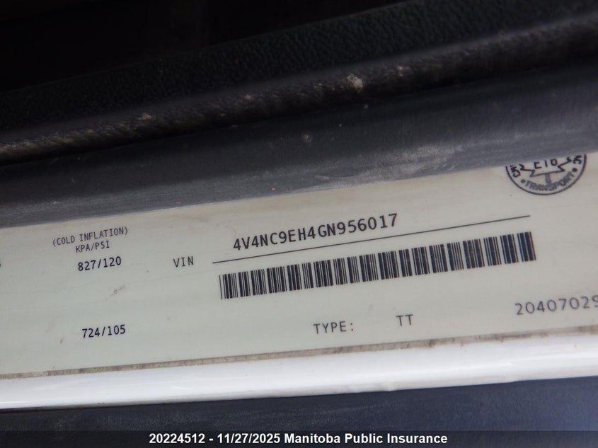 2016 Volvo Vnl64T VIN: 4V4NC9EH4GN956017 Lot: 20224512