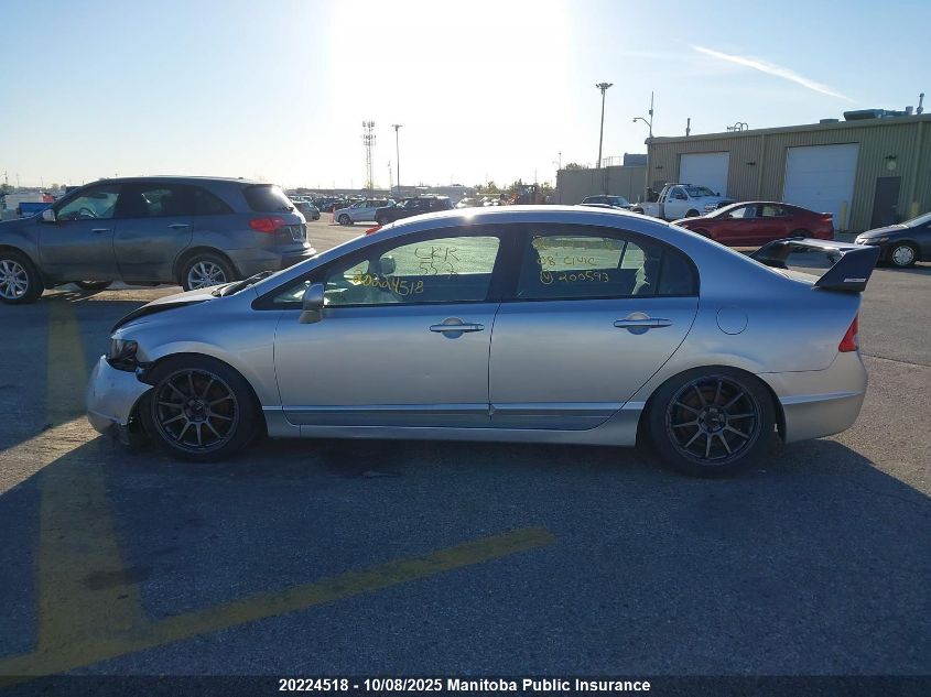 2008 Honda Civic Si Si VIN: 2HGFA55588H200593 Lot: 20224518