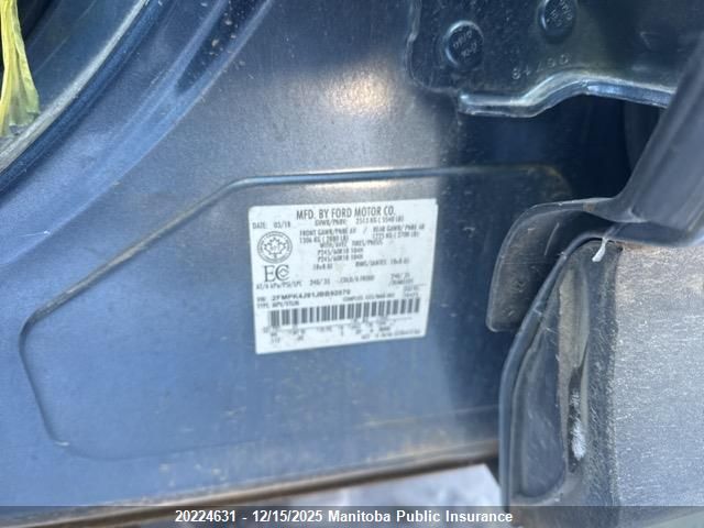 2018 Ford Edge Sel VIN: 2FMPK4J91JBB92070 Lot: 20224631