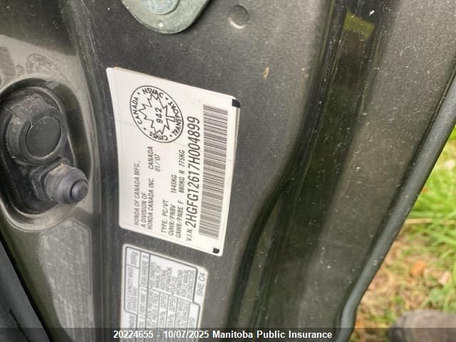 2007 Honda Civic Lx VIN: 2HGFG12617H004899 Lot: 20224655