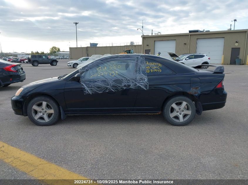 2003 Honda Civic Lx VIN: 1HGEM22593L811945 Lot: 20224731