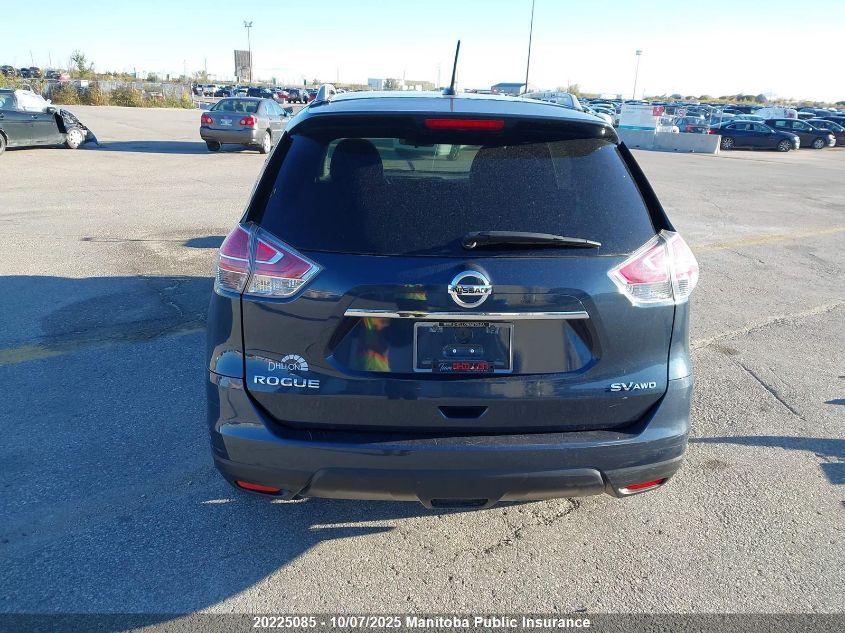 2016 Nissan Rogue Sv VIN: 5N1AT2MV1GC763663 Lot: 20225085