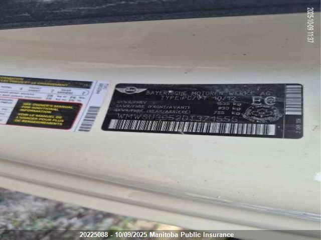 2013 Mini Cooper VIN: WMWSU3C52DT371555 Lot: 20225088