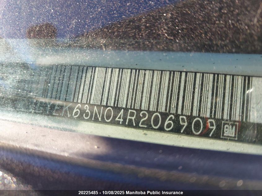 2004 Cadillac Escalade VIN: 1GYEK63N04R206909 Lot: 20225485