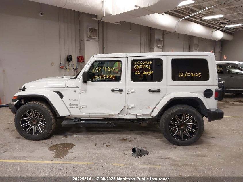 2022 Jeep Wrangler Unlimited Sahara VIN: 1C4HJXENXNW104156 Lot: 20225514