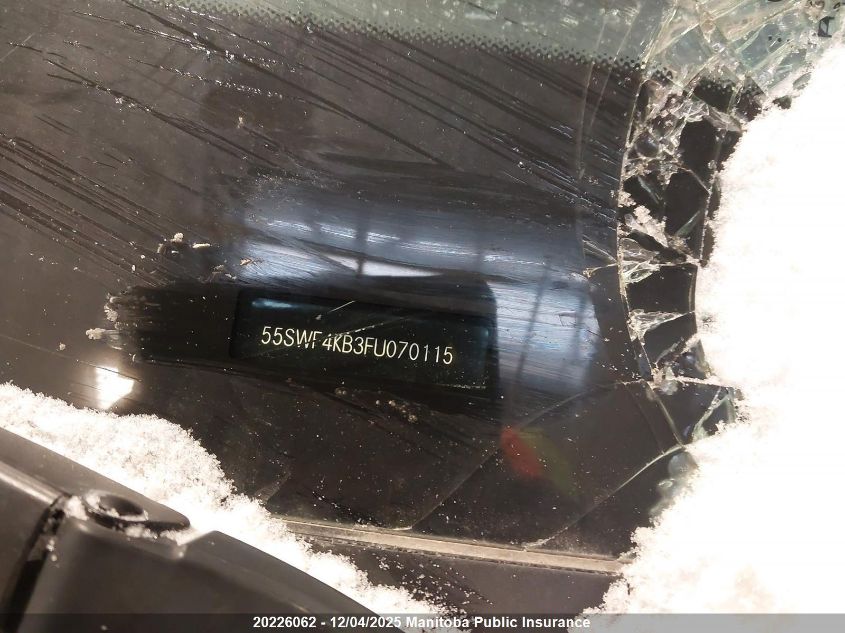 2015 Mercedes Benz C300W 4Matic VIN: 55SWF4KB3FU070115 Lot: 20226062