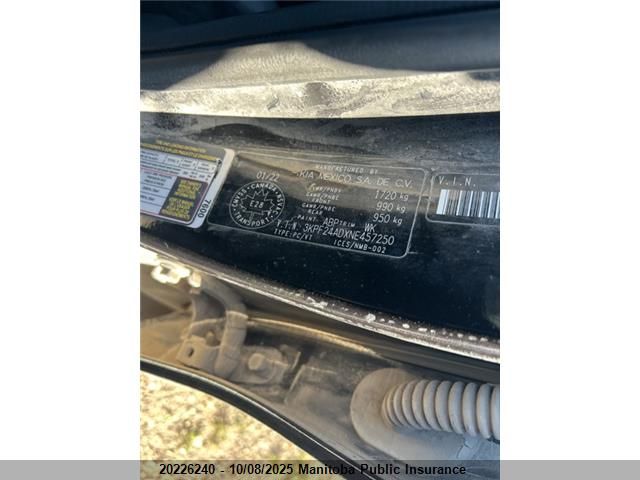 2022 Kia Forte Lx VIN: 3KPF24ADXNE457250 Lot: 20226240