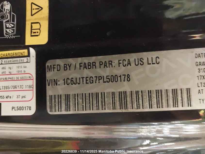 2023 Jeep Gladiator Mojave VIN: 1C6JJTEG7PL500178 Lot: 20226839