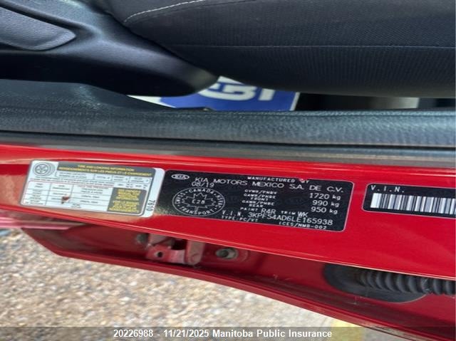 2020 Kia Forte Ex VIN: 3KPF54AD6LE165938 Lot: 20226988