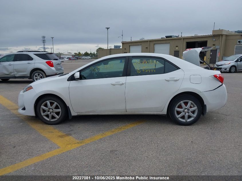2017 Toyota Corolla Le VIN: 2T1BURHE8HC931994 Lot: 20227081