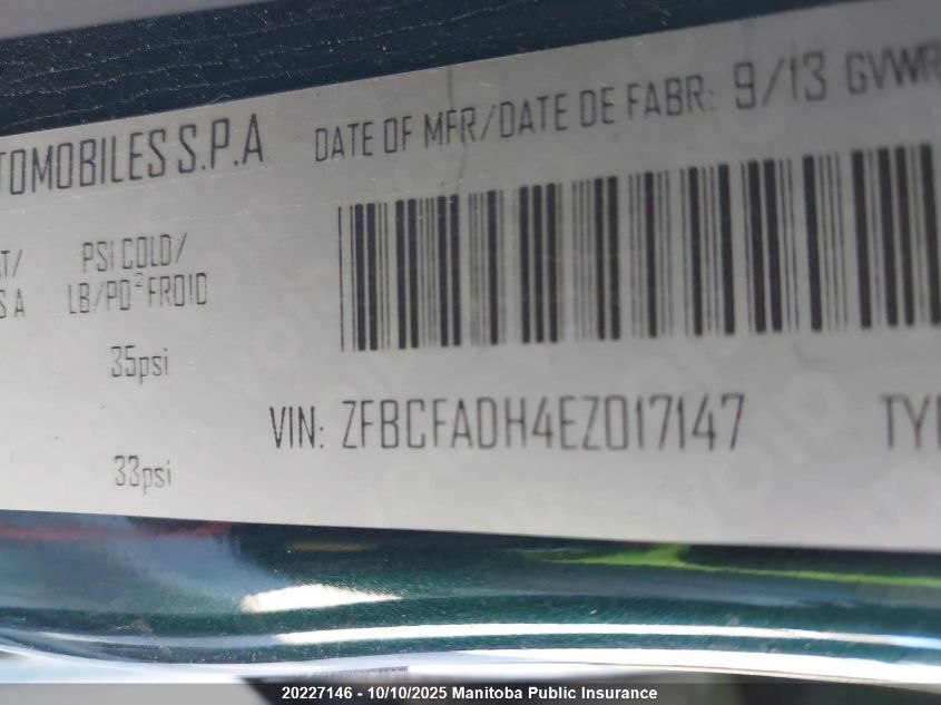 2014 Fiat 500L Trekking VIN: ZFBCFADH4EZ017147 Lot: 20227146