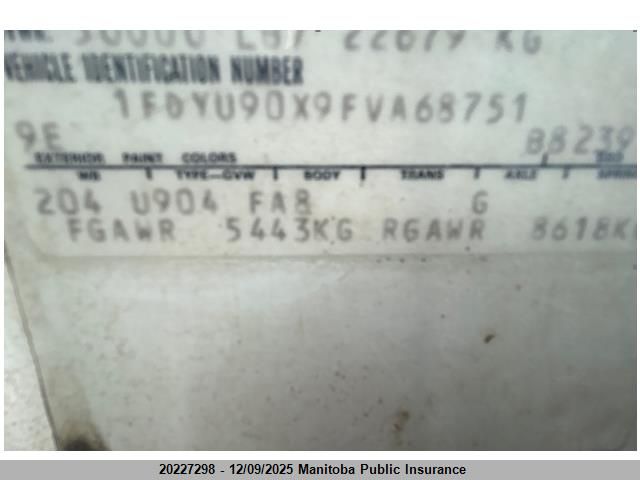 1985 Ford Other VIN: 1FDYU90X9FVA68751 Lot: 20227298