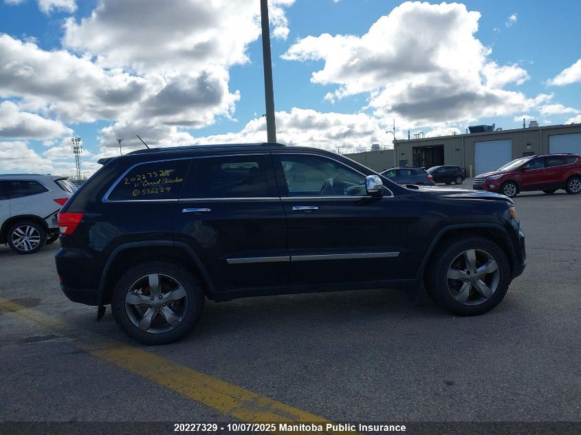 2011 Jeep Grand Cherokee Overland VIN: 1J4RR6GT9BC536229 Lot: 20227329