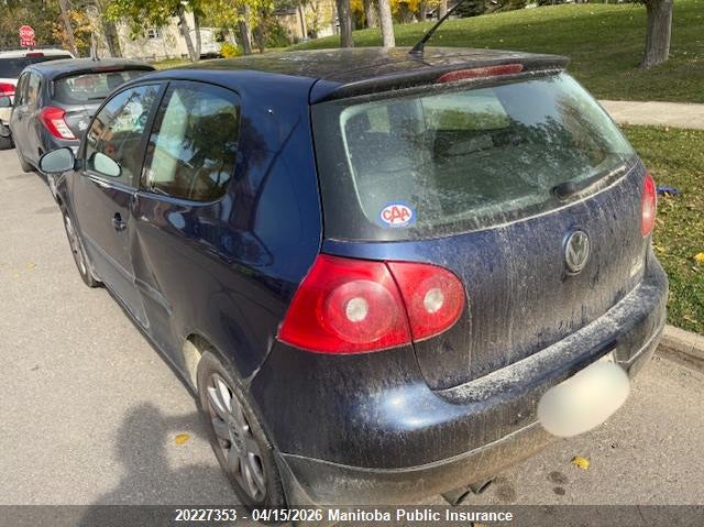 2007 Volkswagen Rabbit 2.5 VIN: WVWBR71K57W231538 Lot: 20227353