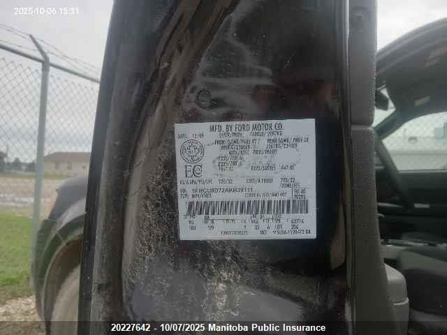 2010 Ford Escape Xlt Automatic VIN: 1FMCU9D72AKB39111 Lot: 20227642