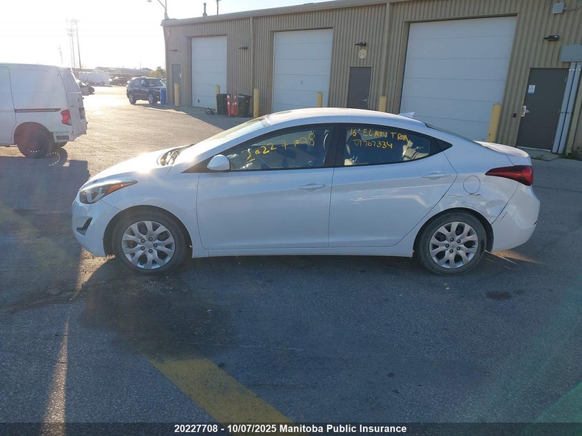 2016 Hyundai Elantra Gl VIN: 5NPDH4AE3GH767334 Lot: 20227708