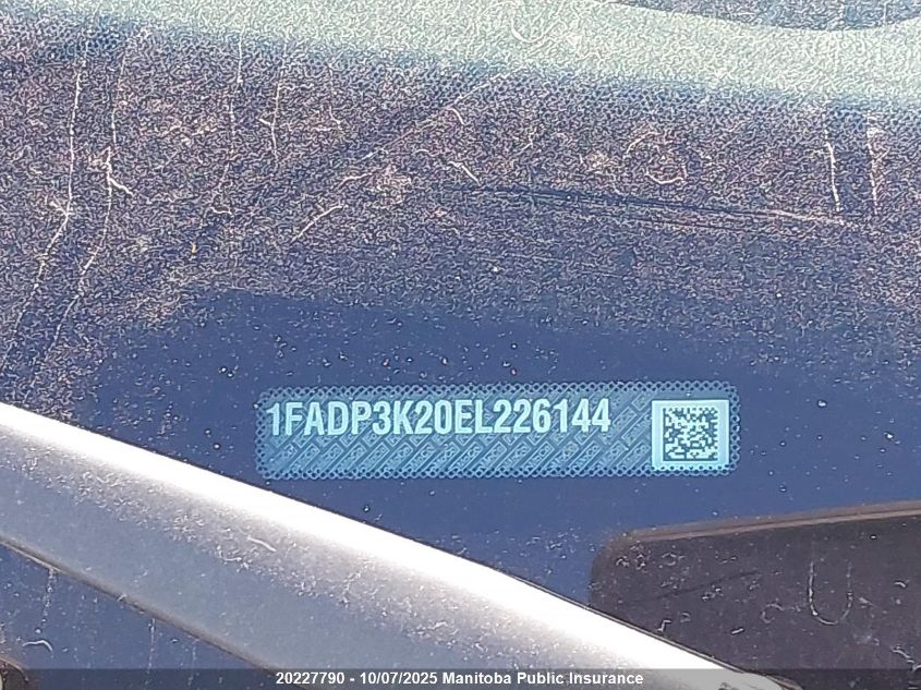 2014 Ford Focus Se VIN: 1FADP3K20EL226144 Lot: 20227790