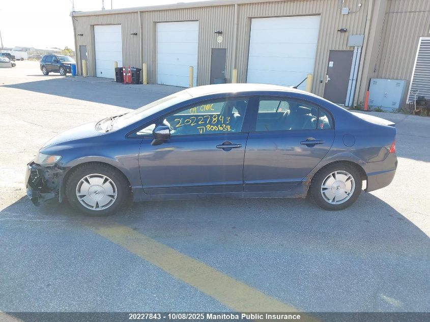 2009 Honda Civic Hybrid VIN: JHMFA36229S800638 Lot: 20227843