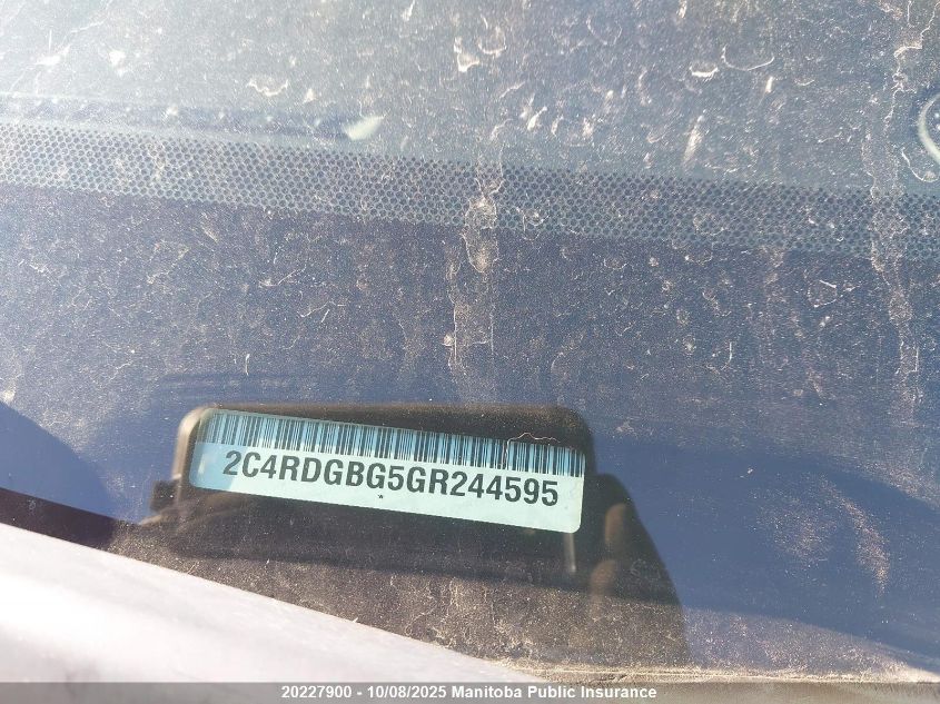 2016 Dodge Grand Caravan Sxt VIN: 2C4RDGBG5GR244595 Lot: 20227900