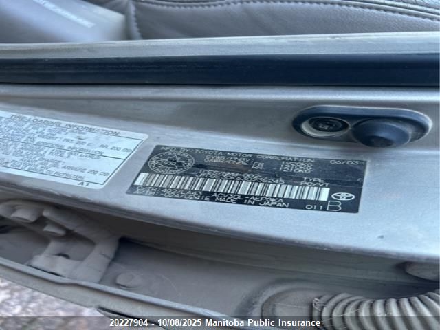 2003 Toyota Camry Le VIN: JTDBE30K630235245 Lot: 20227904