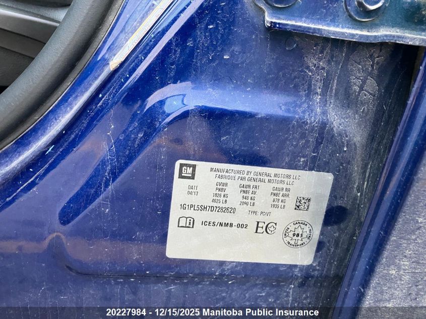 2013 Chevrolet Cruze Ls VIN: 1G1PL5SH7D7282620 Lot: 20227984