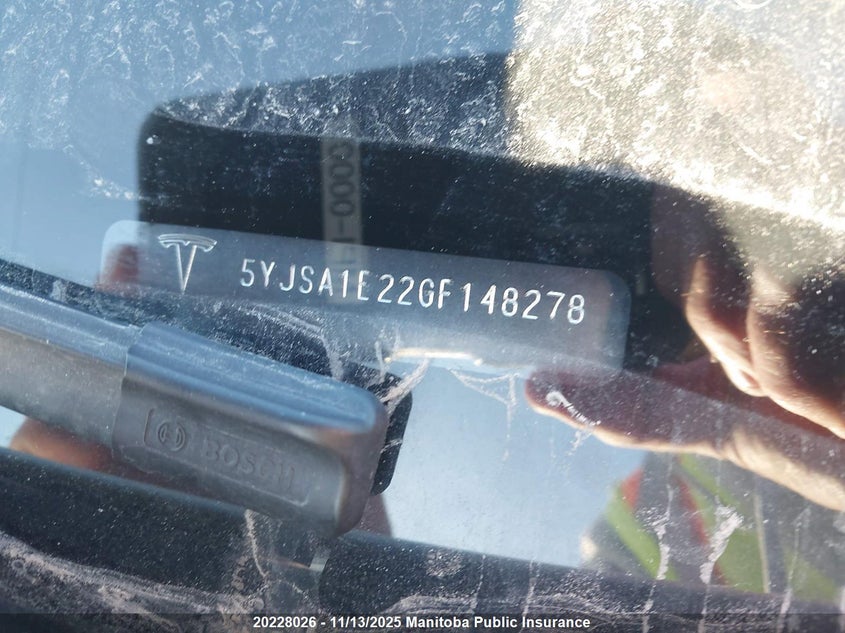 5YJSA1E22GF148278 2016 TESLA MODEL S photo no. 8