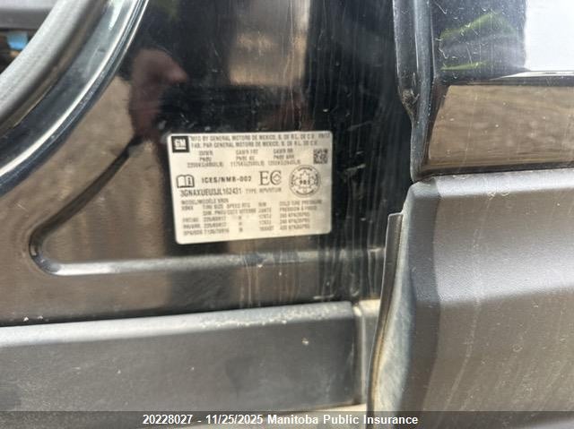 2018 Chevrolet Equinox Lt VIN: 3GNAXUEU3JL162431 Lot: 20228027