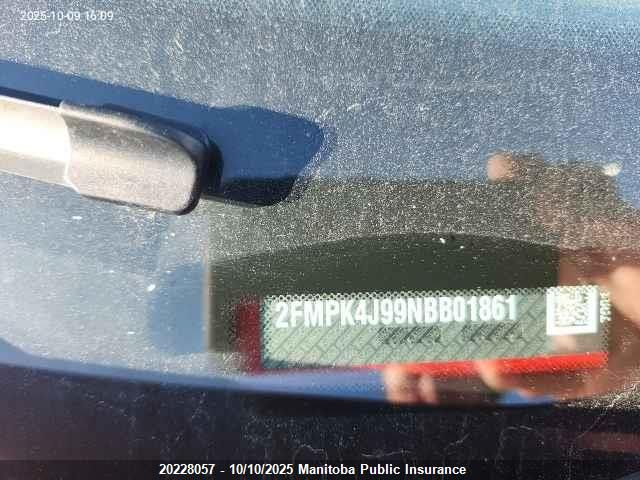 2022 Ford Edge Sel VIN: 2FMPK4J99NBB01861 Lot: 20228057