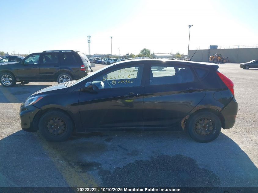 2013 Hyundai Accent Gl VIN: KMHCT5AE1DU076560 Lot: 20228222