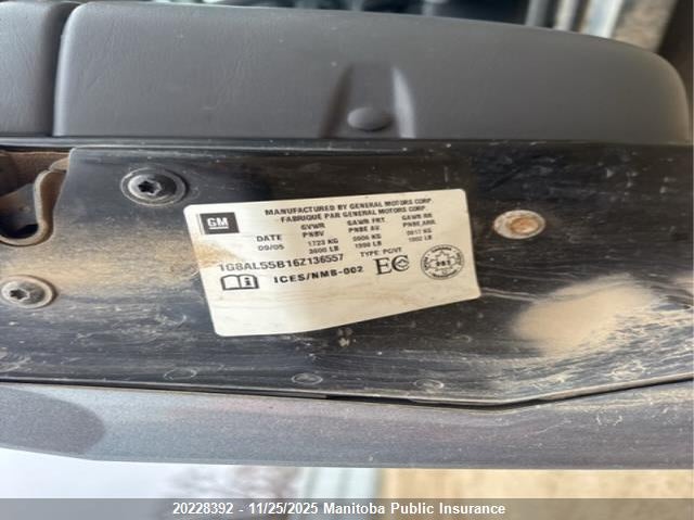 2006 Saturn Ion 3 VIN: 1G8AL55B16Z136557 Lot: 20228392